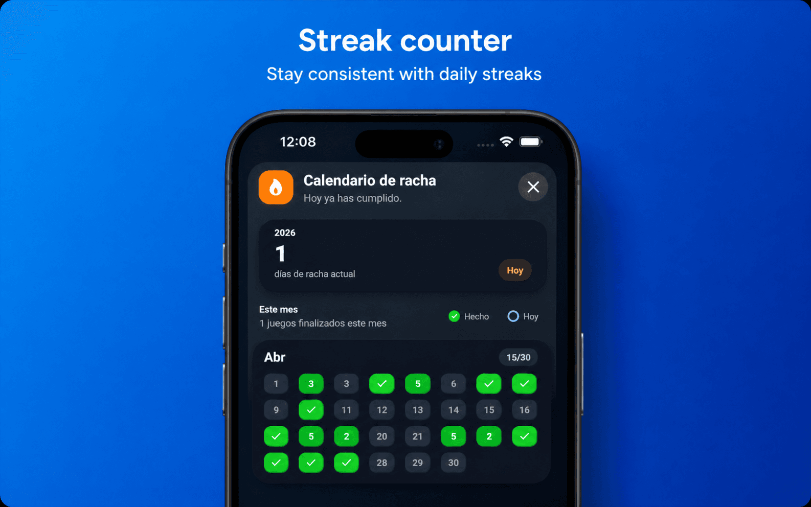 HabitKit's dashboard with habits allowing to track multiple completions per day